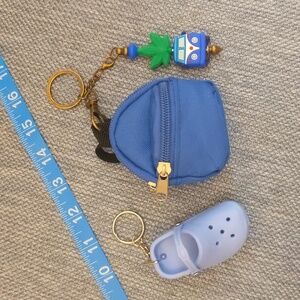 Backpack with VW Bus and Sugar Skull purse charm keychain